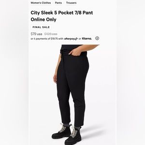 NWT Lululemon City Sleek 7/8 Pants
